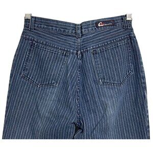 Vintage Cartouche Jeans Womens 13 Waist 26 Blue Pinstriped High Waisted Ankle Zi